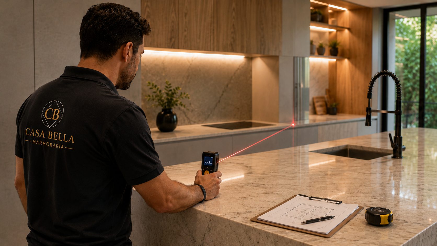 Medição técnica realizada em obra